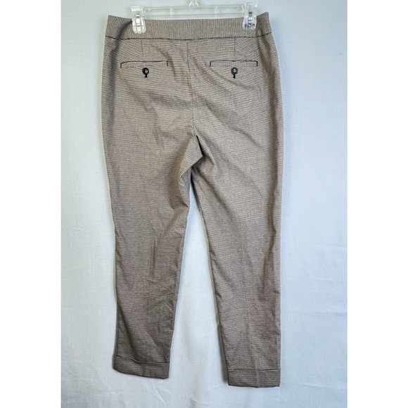 Talbots Heritage Career Pants Women 8 Tan Green Poly Wool Blend Cuffed Work - Picture 9 of 10